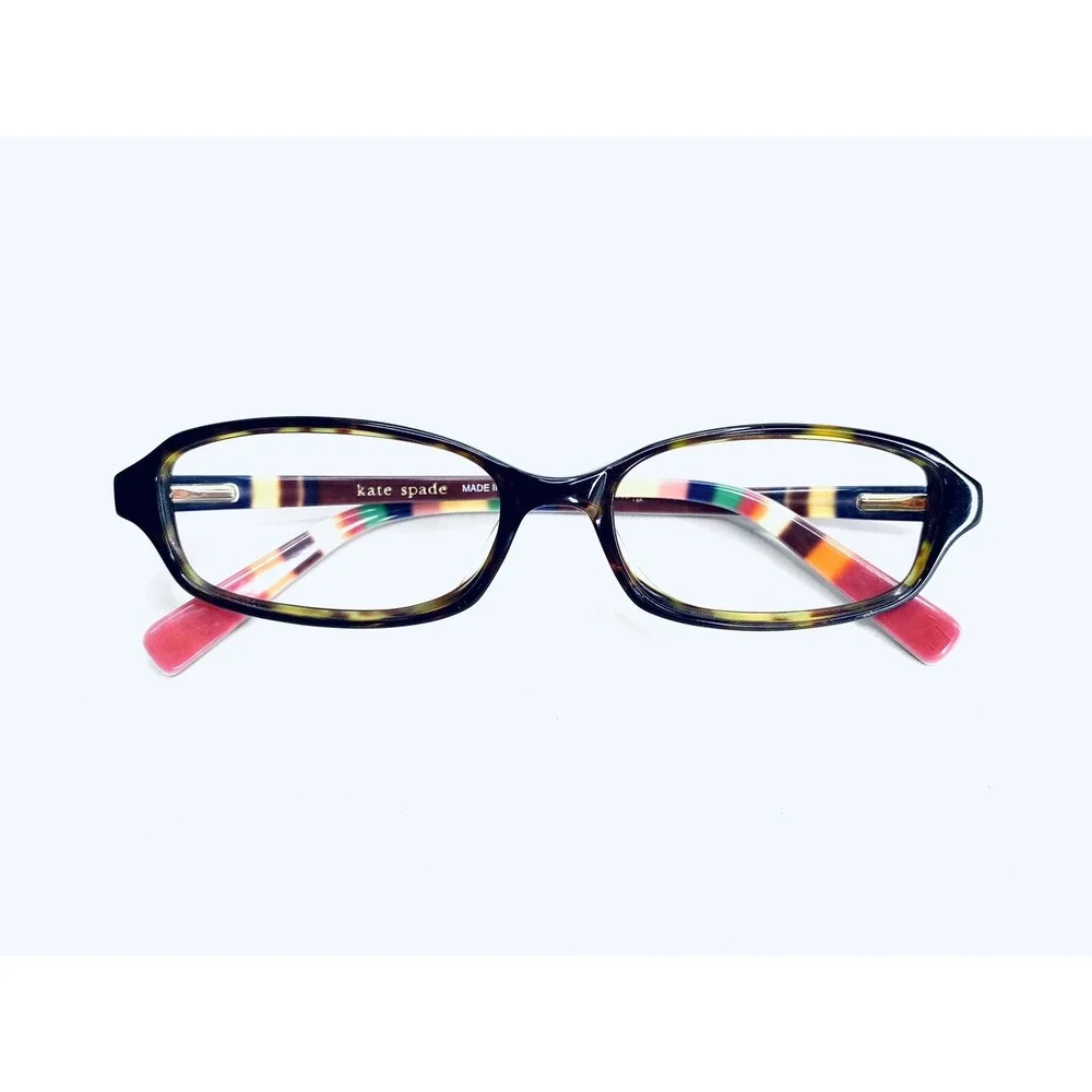 Kate Spade Tortoise Brown W Colorful Temples Glasses Italy Matilda 52 16 135